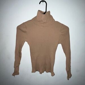 Kids girls children Tan Turtleneck Sweater